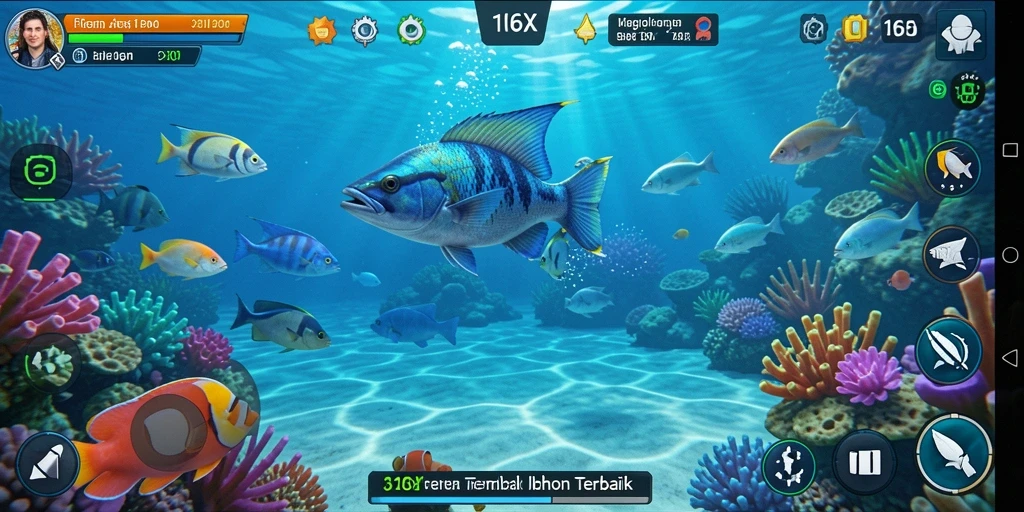 Tangkapan layar gameplay menampilkan aksi Tembak Ikan yang mendebarkan.