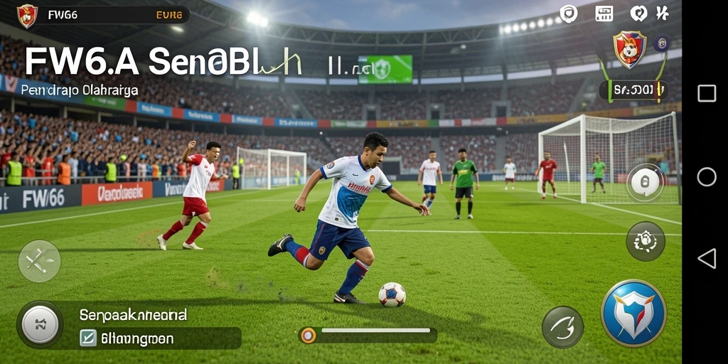 Tampilan gameplay seru di lapangan sepak bola FW66.