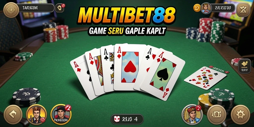 Tampilan gameplay seru dalam MULTIBET88 dengan kartu Gaple.