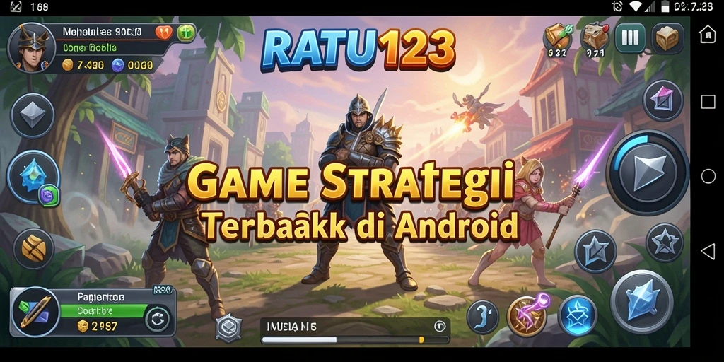 Screenshot gameplay menunjukkan pertempuran strategi yang mendebarkan.