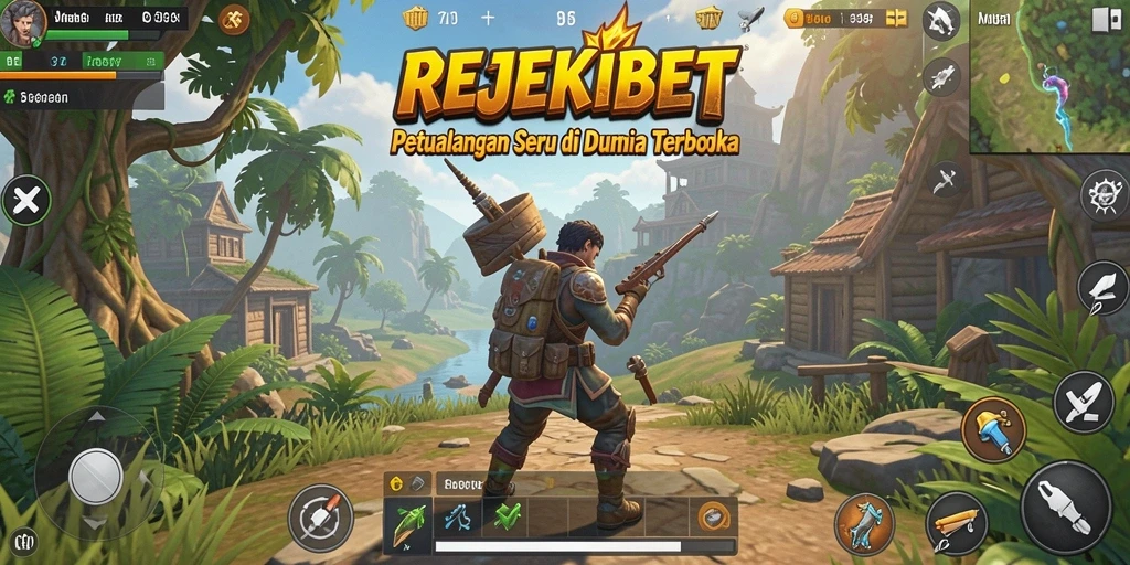 Tampilan gameplay menakjubkan dari REJEKIBET dalam dunia terbuka.