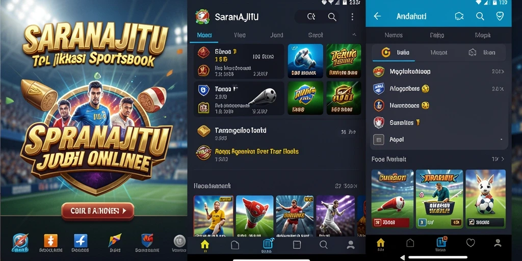 Tampilan antarmuka aplikasi SARANAJITU dalam taruhan Sportsbook.