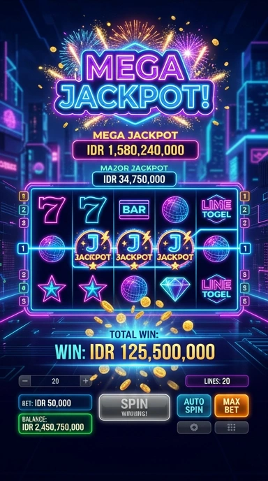 Screenshot antarmuka aplikasi linetogel yang menarik dan informatif.